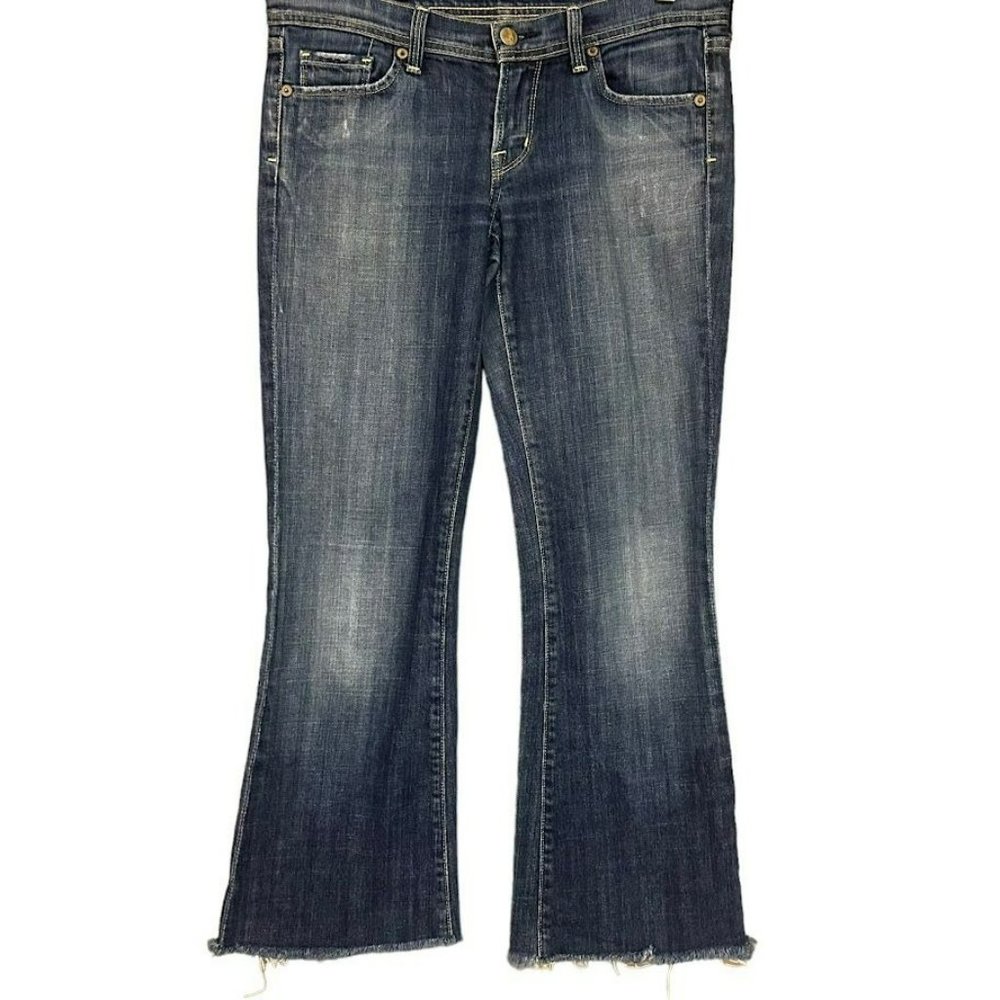 Vintage Citizens of Humanity Naomi Low Waist Crop Flair Raw Hem Jeans‎ Womens 28
